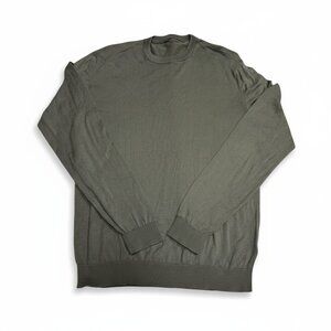 ASKET The‎ Cotton Sweater Mens Size M Short Olive Green 100% Organic Cotton